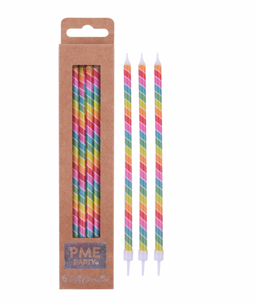 Vela Extra Alta Raibow PME - Pack 6 unidades